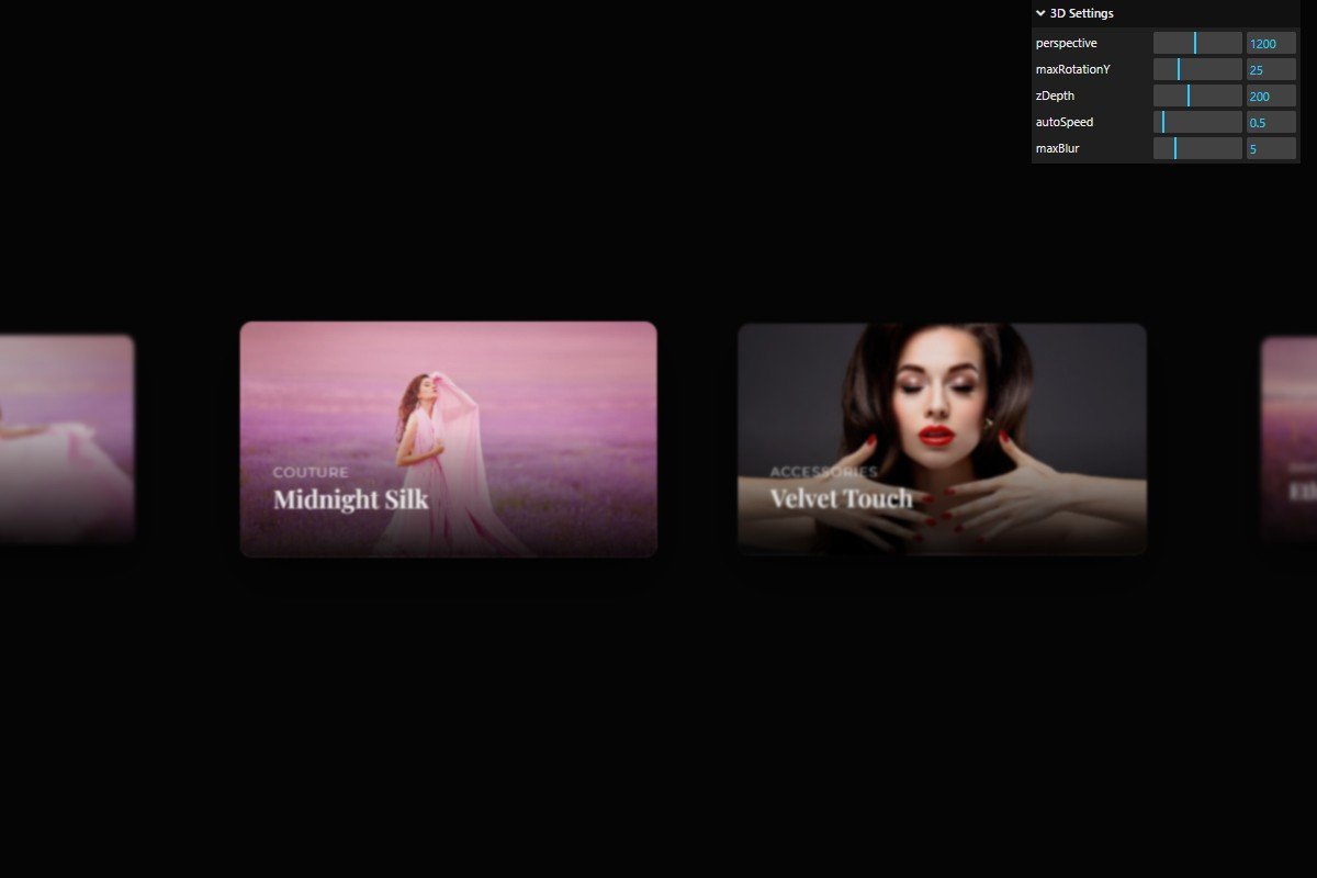 Pseudo-WebGL 3D Slider