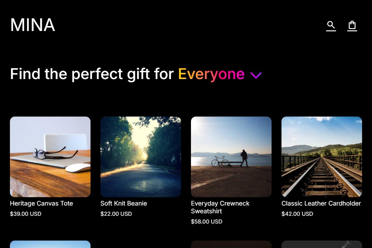 Mina Product Filter Dropdown